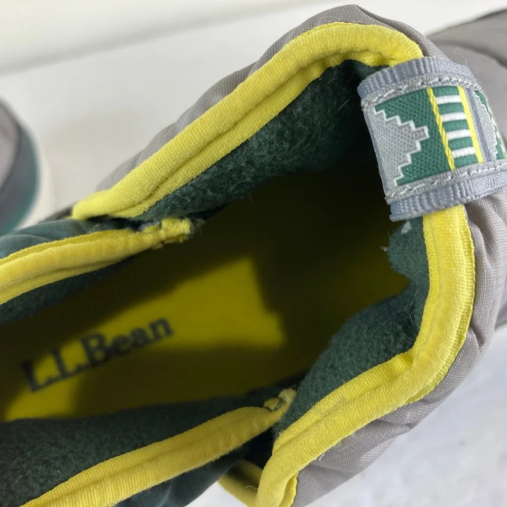 LL Bean Mountain Classic Puffer Boots Womens 6 Gray Green Gorpcore Rain Snow